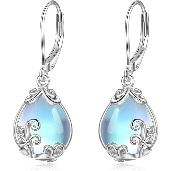 Celtic Filigree Teardrop Drop Dangle Earrings Sterling Silver Earrings for Women